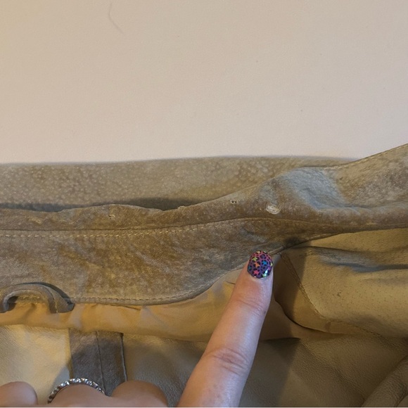 Vintage tan genuine suede shirt jacket shacket size 2X  Great Nothwest fair cond - Picture 8 of 12